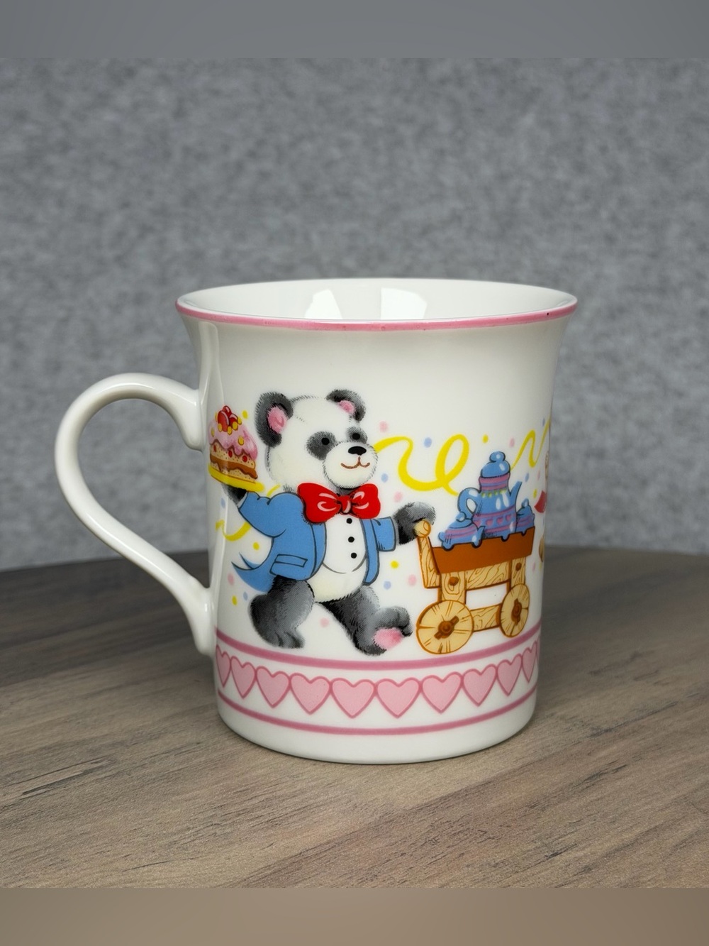 Vintage Wallace Berrie 1983 Party Bears Ceramic Collectible Mug #3455